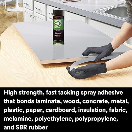 1 Pack of 3M High-Strength 90 Spray Adhesive, Transparent Glue for Permanent Bonding, Can Be Sprayed Inverted + 3M Super 77 All-Purpose Permanent Spray Adhesive Glue, Environmentally Friendly