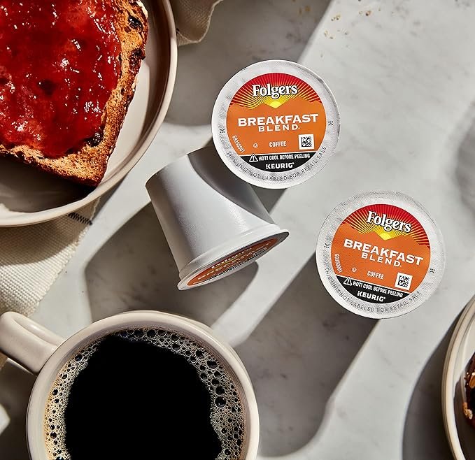 3 Keurig K-Cup Pods - 72 Folgers Breakfast Blend Mild Roast Coffee