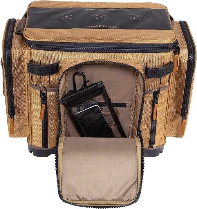 2 Guide Series Tackle Bag | High-Quality Tackle Storage with Stable Base and Convenient compartments, Khaki with Neutral Trim