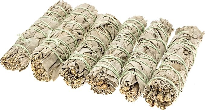 2 White Sage Smudge Sticks - for Sage Smudge Kit Refills, Spiritual Gifts, Home Fragrance - Pack of 6 Bundles, 4 Inches Long