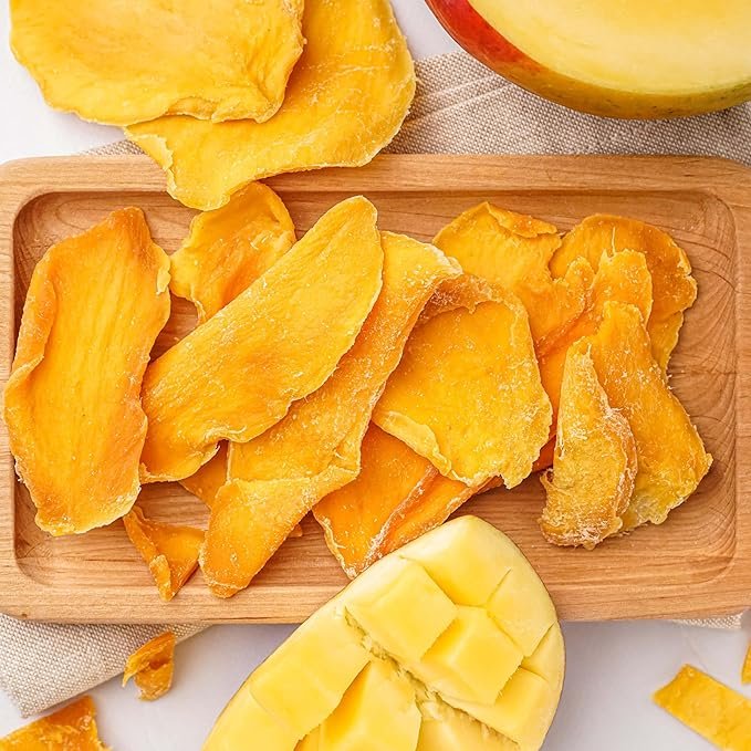 3 Yupik Organic Sliced Mango, 1 lb, Non-GMO, Vegan, Gluten-Free, Kosher, Tropical Dried Fruits, Thin Mango Slices, No Sugar Added, Sulphite-Free, Healthy Snacks, Tasty Topping