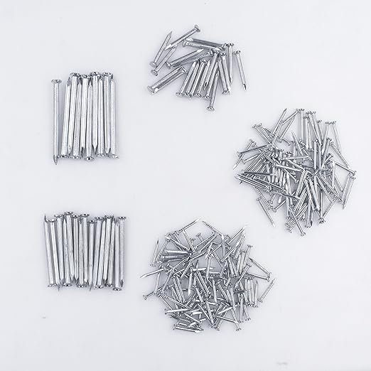 2 OMOTOOL Assorted Galvanized Nails Set (220 pcs), Multipurpose Wall and Woodworking Nails, Suitable for Various Surfaces.