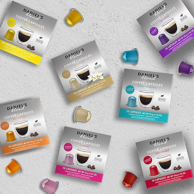1 Daniel's Espresso Pods 120-Count Variety Pack for Nespresso - Aluminum Capsules, Single Serve, Kosher Certified
