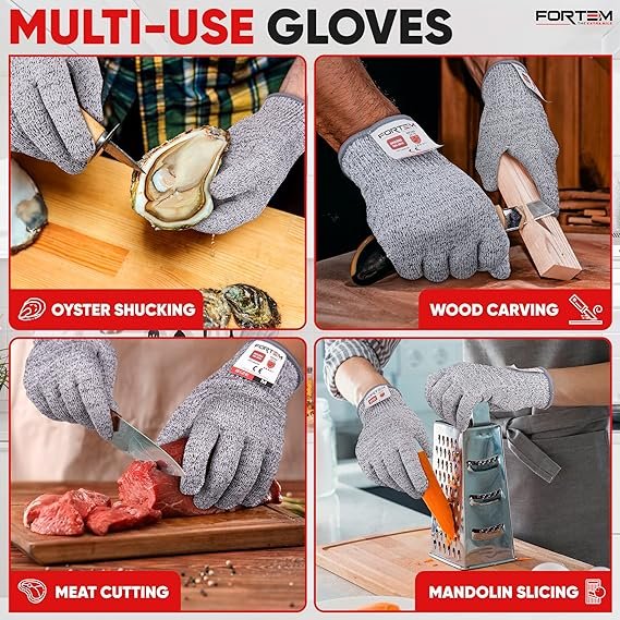 4 Chef's Guard - Safe Hands, Level 5 Protection (EN388 - ANSI/ISEA Certified), Professional Kitchen Gloves