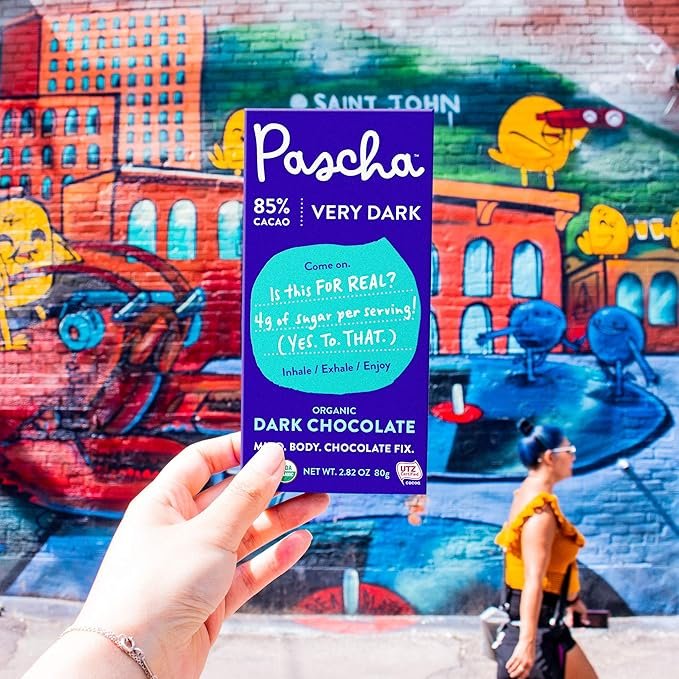 3 Pascha Organic Dark Chocolate Bars, 85% Cacao, UTZ, Gluten Free & Non GMO, 2.82 oz (Pack of 10)