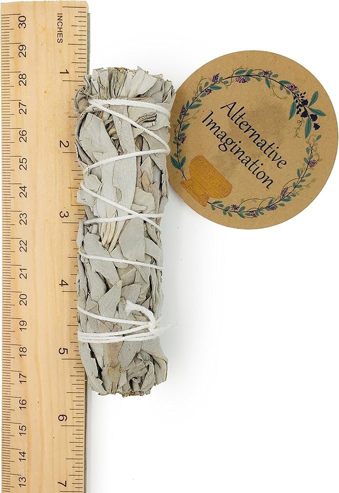1 White Sage Smudge Sticks - for Sage Smudge Kit Refills, Spiritual Gifts, Home Fragrance - Pack of 6 Bundles, 4 Inches Long