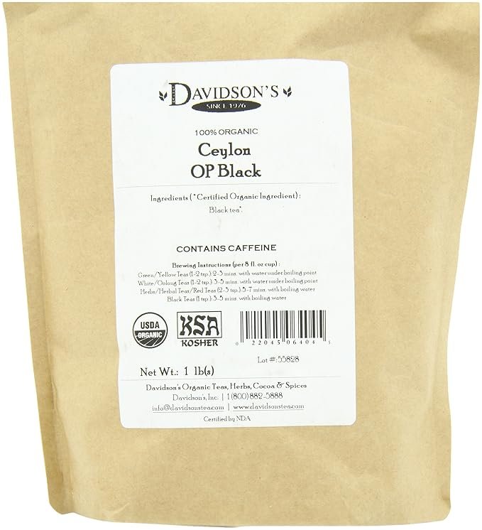 3 Davidson's Tea Bulk, Ceylon Op Black, 1 lb Bag