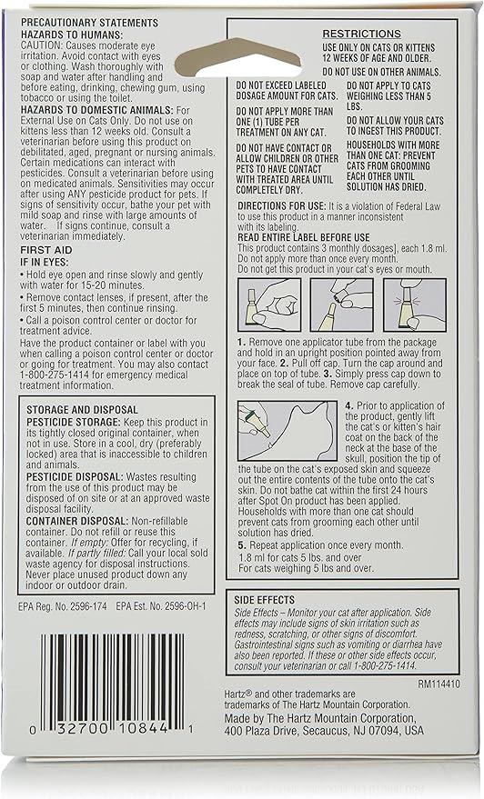 1 Hartz UltraGuard Plus Drops for Cats, Over 5-Pound