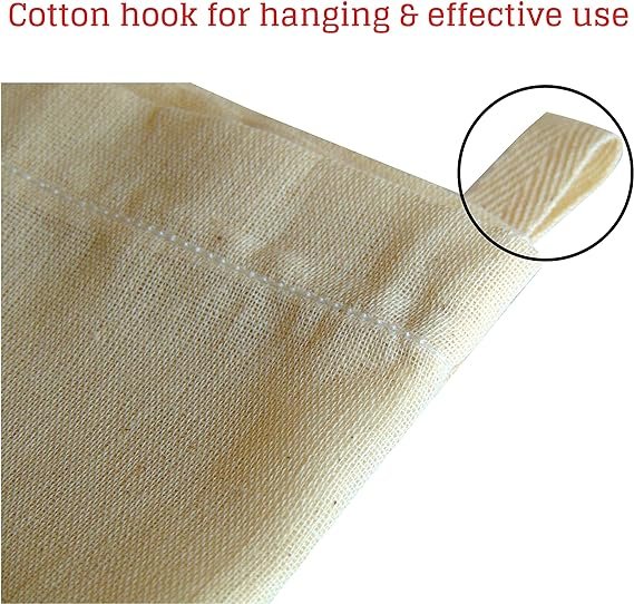 1 Organic Cotton 2-Pack Strainer Cloth - 21 X 24 Unbleached, 90 Grade Muslin, Hemmed Edge - Ideal for Brewing Coffee, Nut Milk, Baking, and Filtration