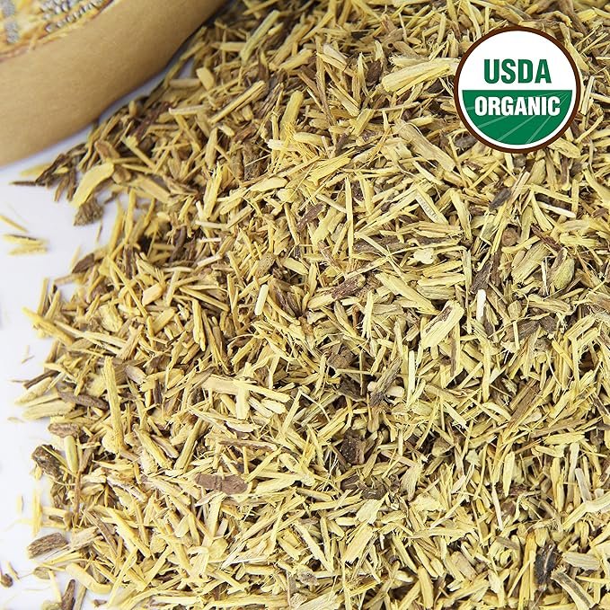 4 Licorice Root Tea 1LB (16Oz) 100% CERTIFIED Organic Licorice Root Cut and Sifted (Glycyrrhiza glabra), in 1 lbs. Bulk Resealable Kraft BPA free Bags from U.S. Wellness Naturals