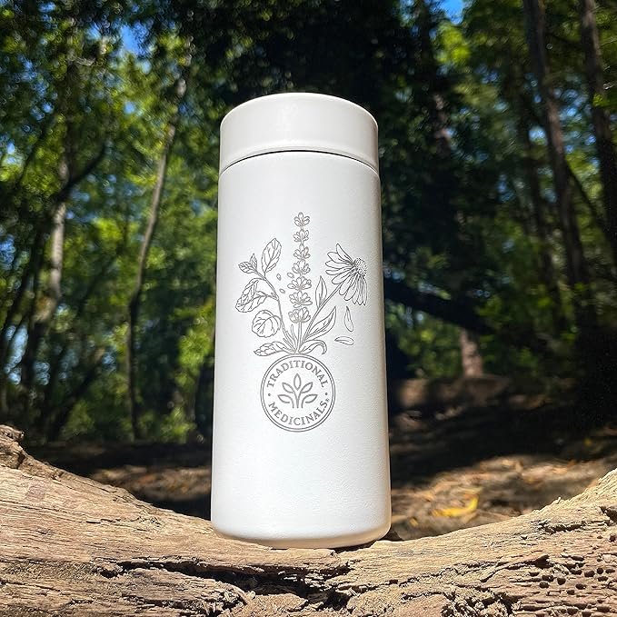 1 Traditional Medicinals - Miir 360 Traveler Stainless Steel Double-Wall Vacuum Insulated Tumbler, White, 12 Fluid Ounces