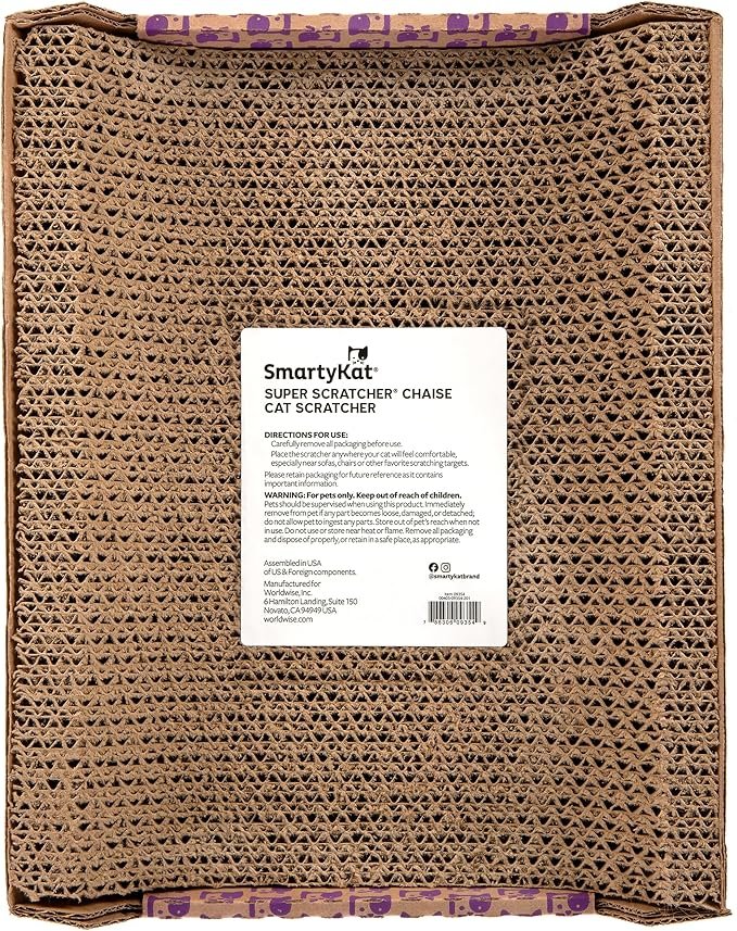 2 SmartyKat Super Scratcher Chaise Corrugated Cat Scratcher, Catnip Infusion Technology - Brown, One Size