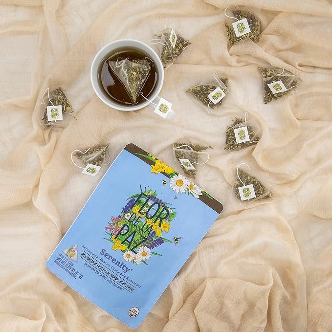 6 FLOR DE LA PAZ- ORGANIC TEA BOX WITH 6 VARIETIES, SELECTION OF 100% ORGANIC INFUSIONS IN SACHETS | 20 UNITS | 144 GRAMS (5.1oz)