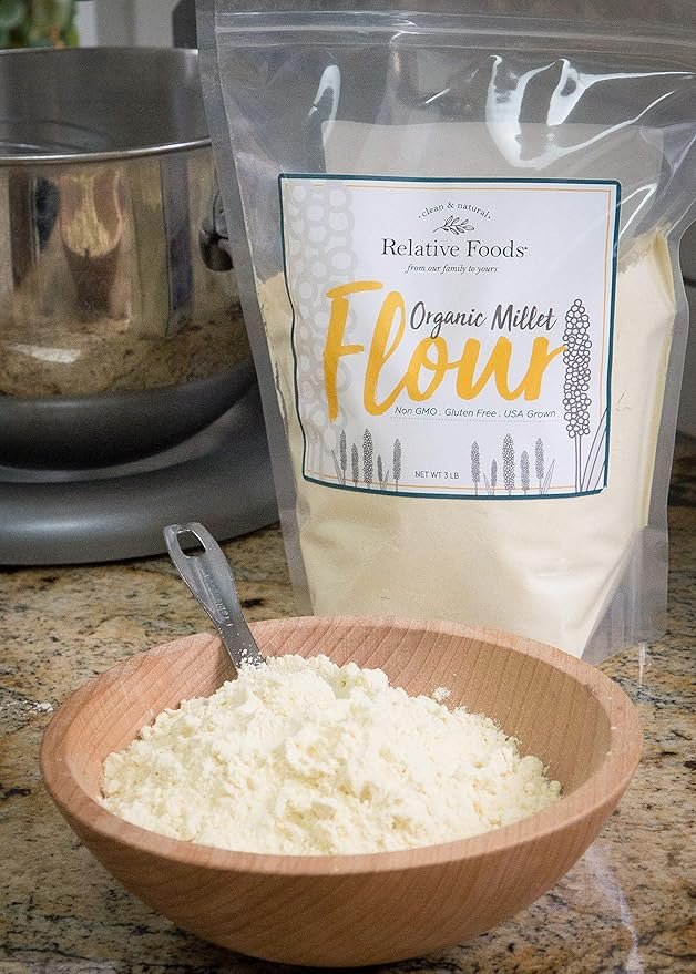 4 Millet Flour 3 pounds USDA Organic, certified gluten free, sourced 100% from the USA dry milled with no additives