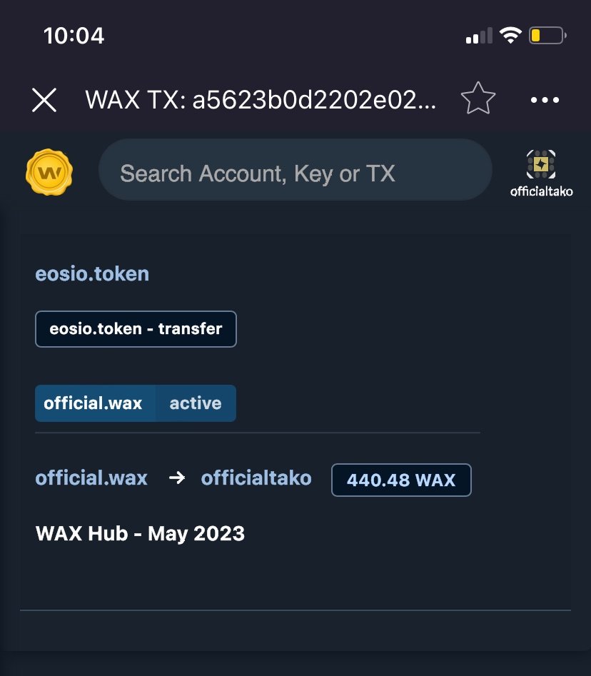 WAXHUB Payout