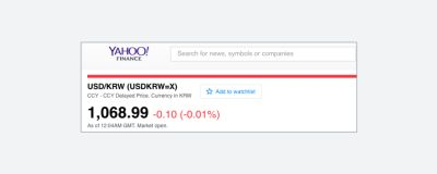 USD/KRW 환율 표기법