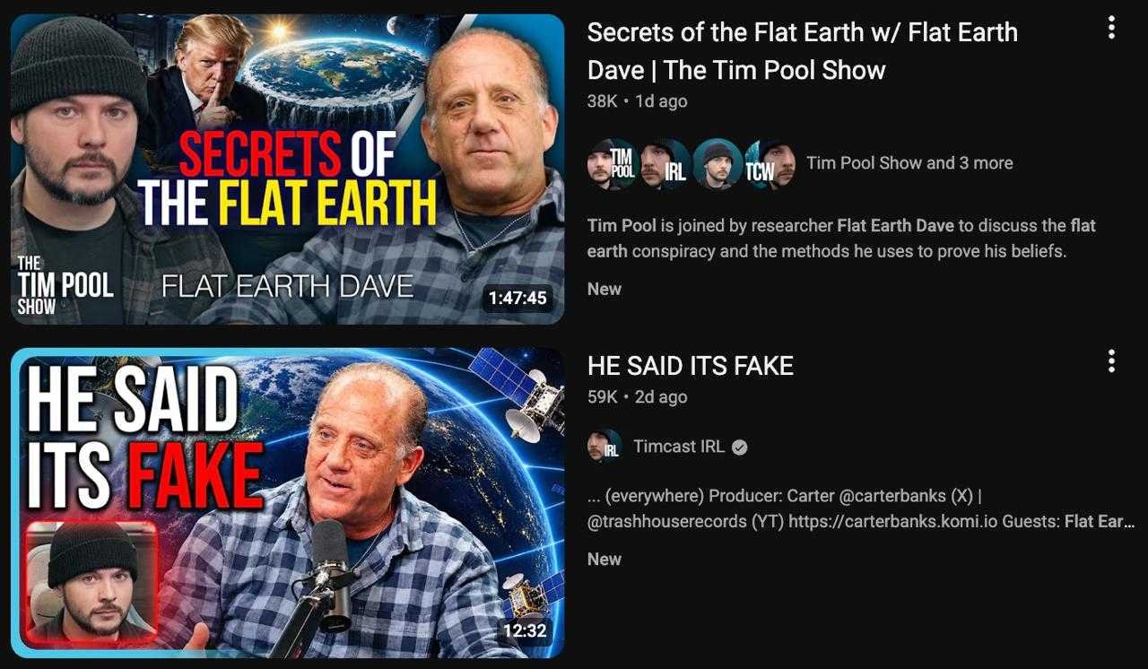 Tim Pool Interviews Flat Earth Dave — Not Even His Lowest Interview