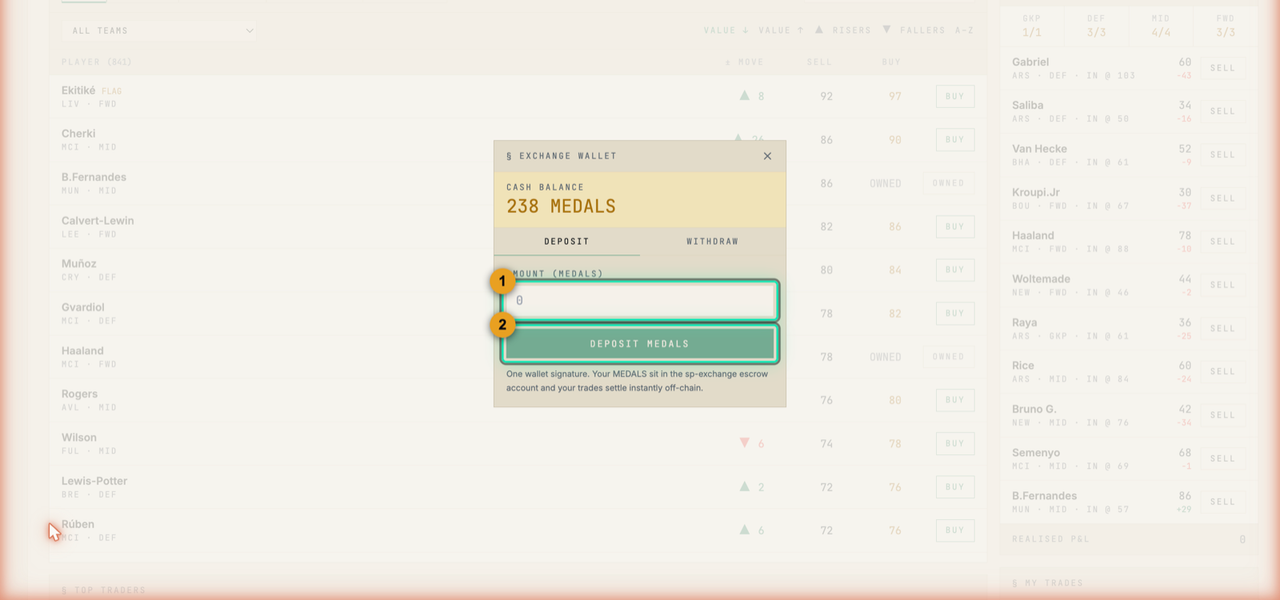 Deposit MEDALS