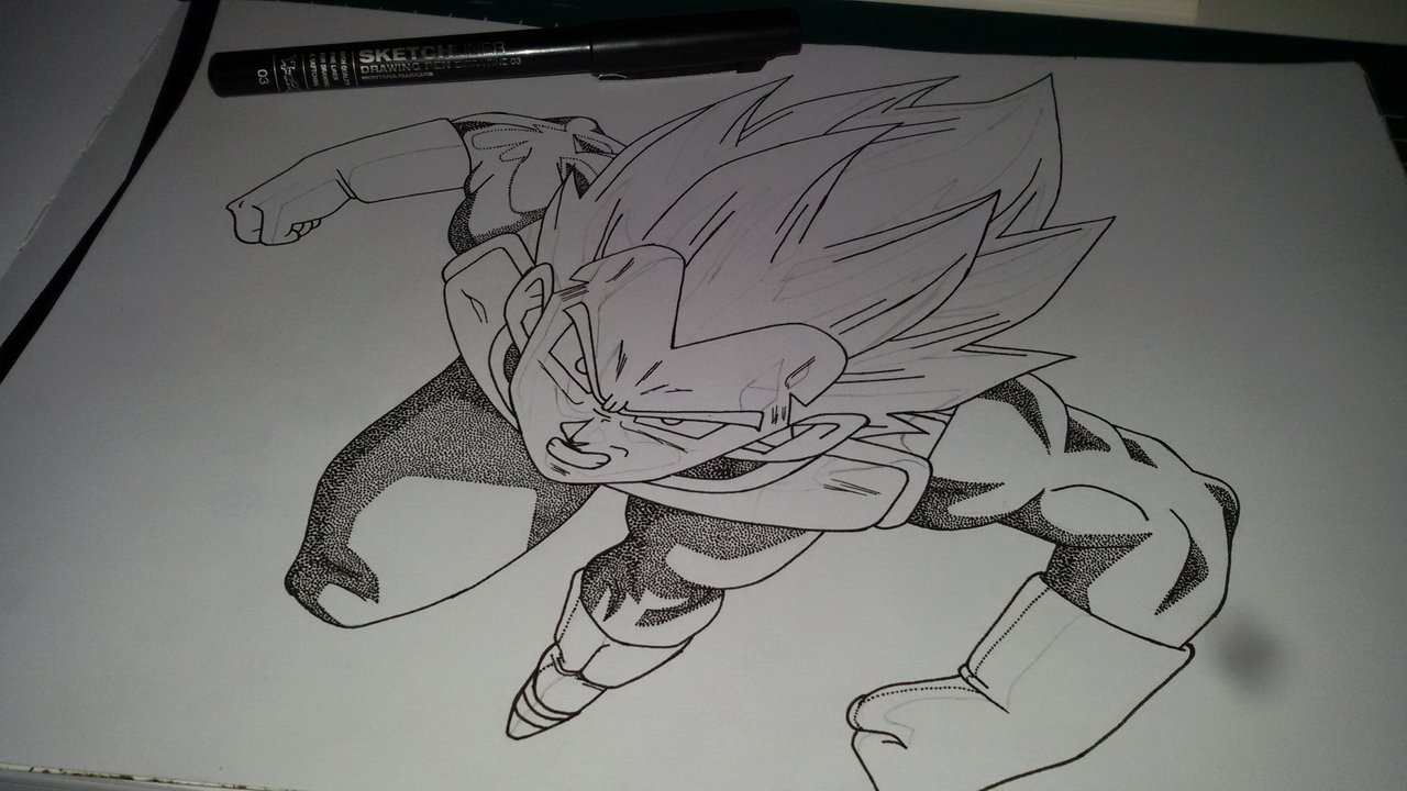 vegeta ssj god drawing