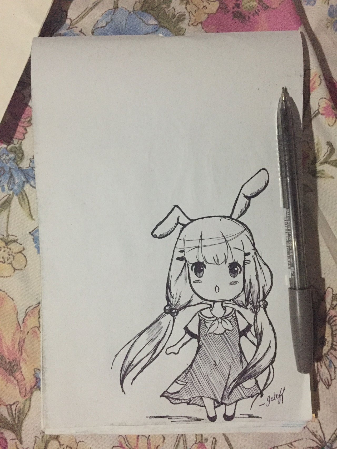 draw anime girl only with pen  YouTube