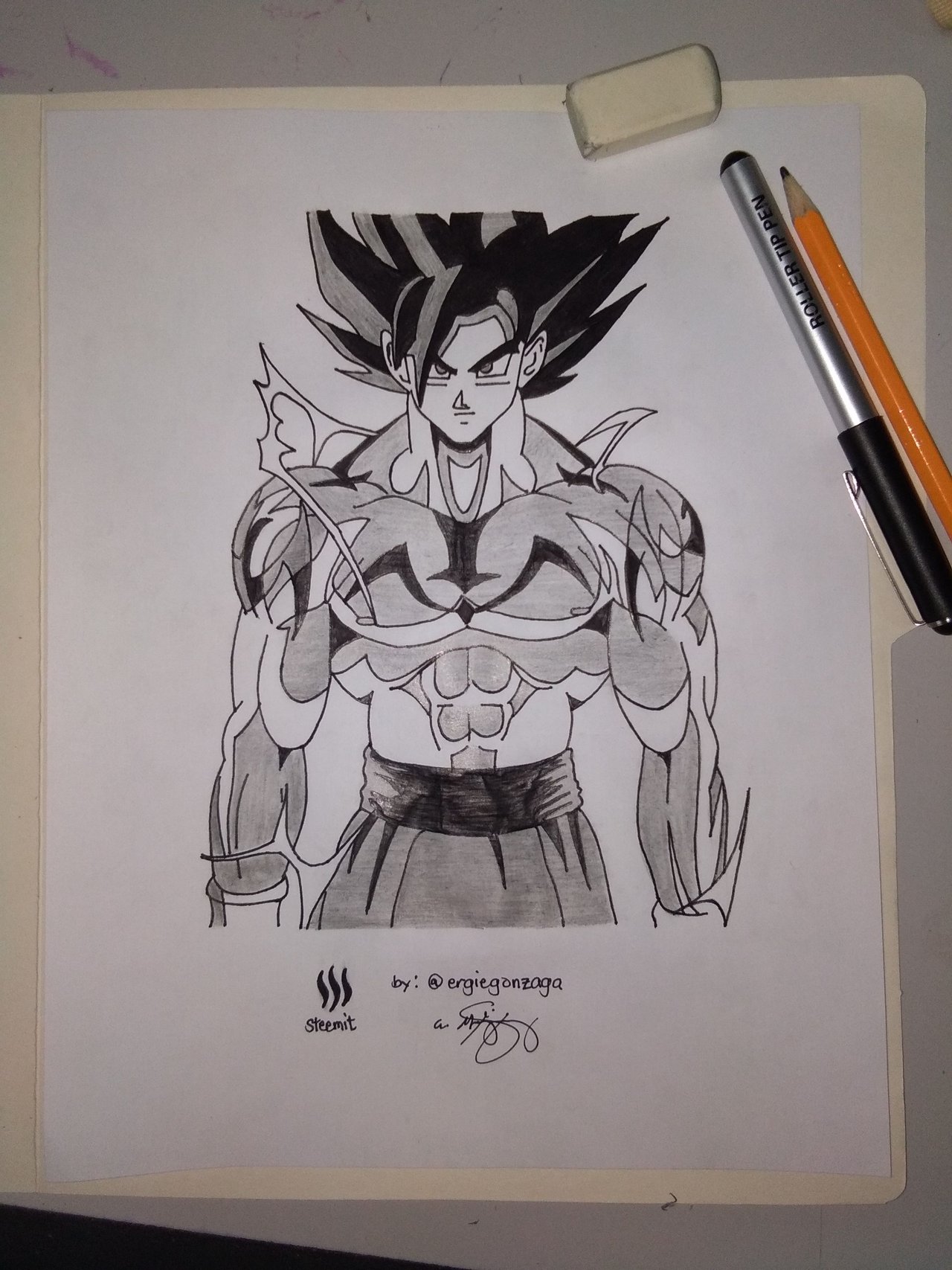 Drawing Anime Son Goku From Dragon Ball Z — Steemit