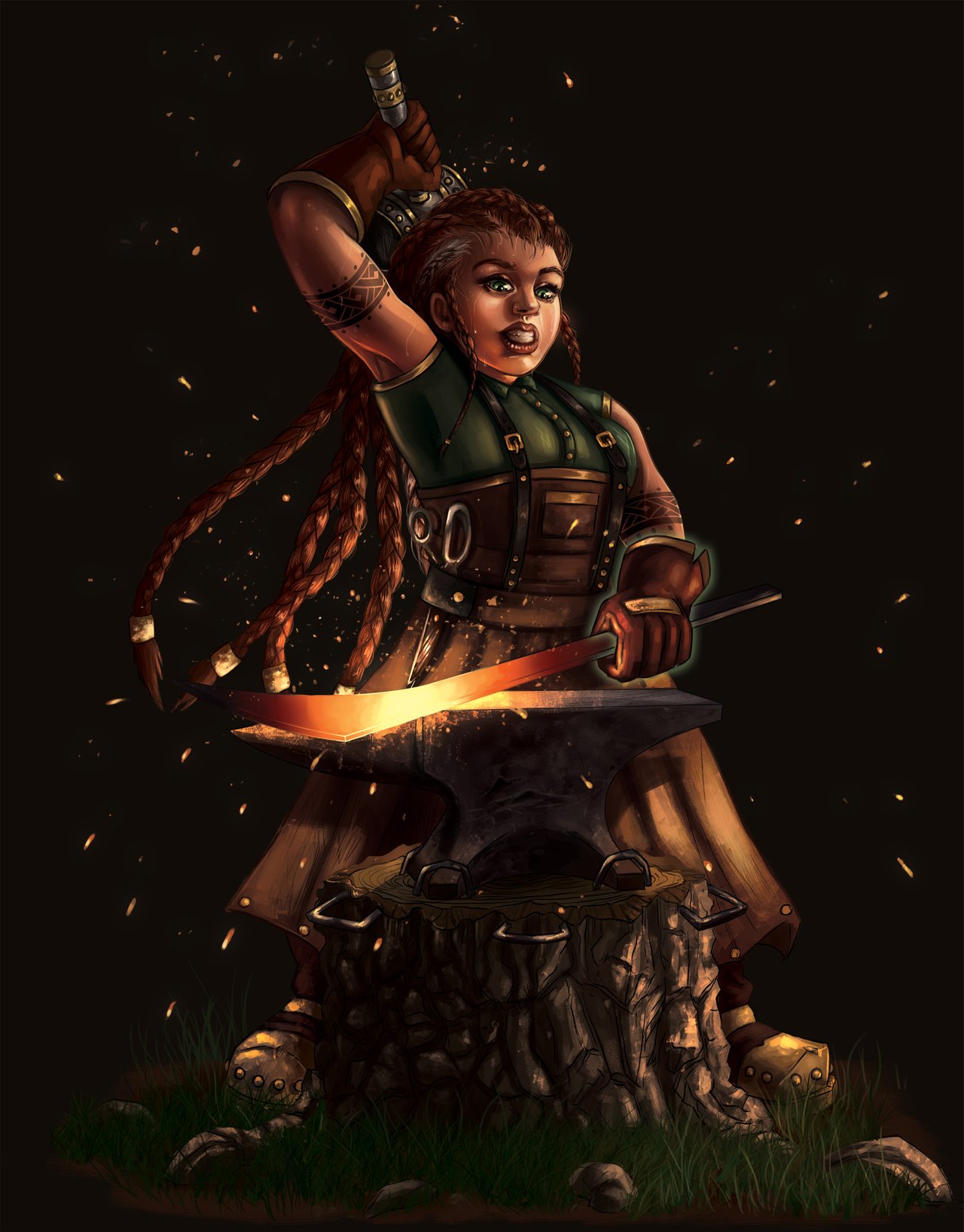 MEGAPOST Cute Dwarf Blacksmith, *step by step* | PeakD