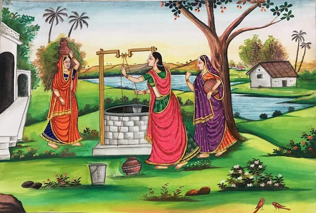 Buy Lady with Pitcher Handmade Painting by SANDHYAMISHRA PRAMANIK  CodeART837062230  Paintings for Sale online in India