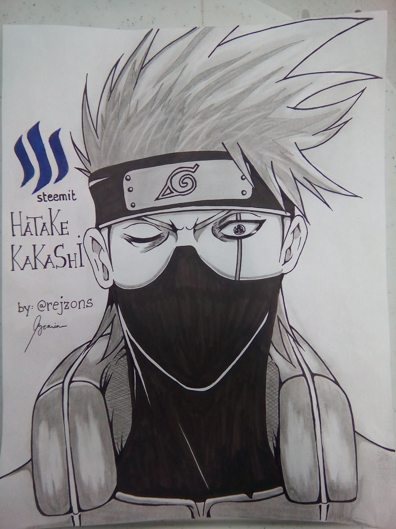 Hatake Kakashi, Sharingan; Naruto  Kakashi drawing, Naruto sketch