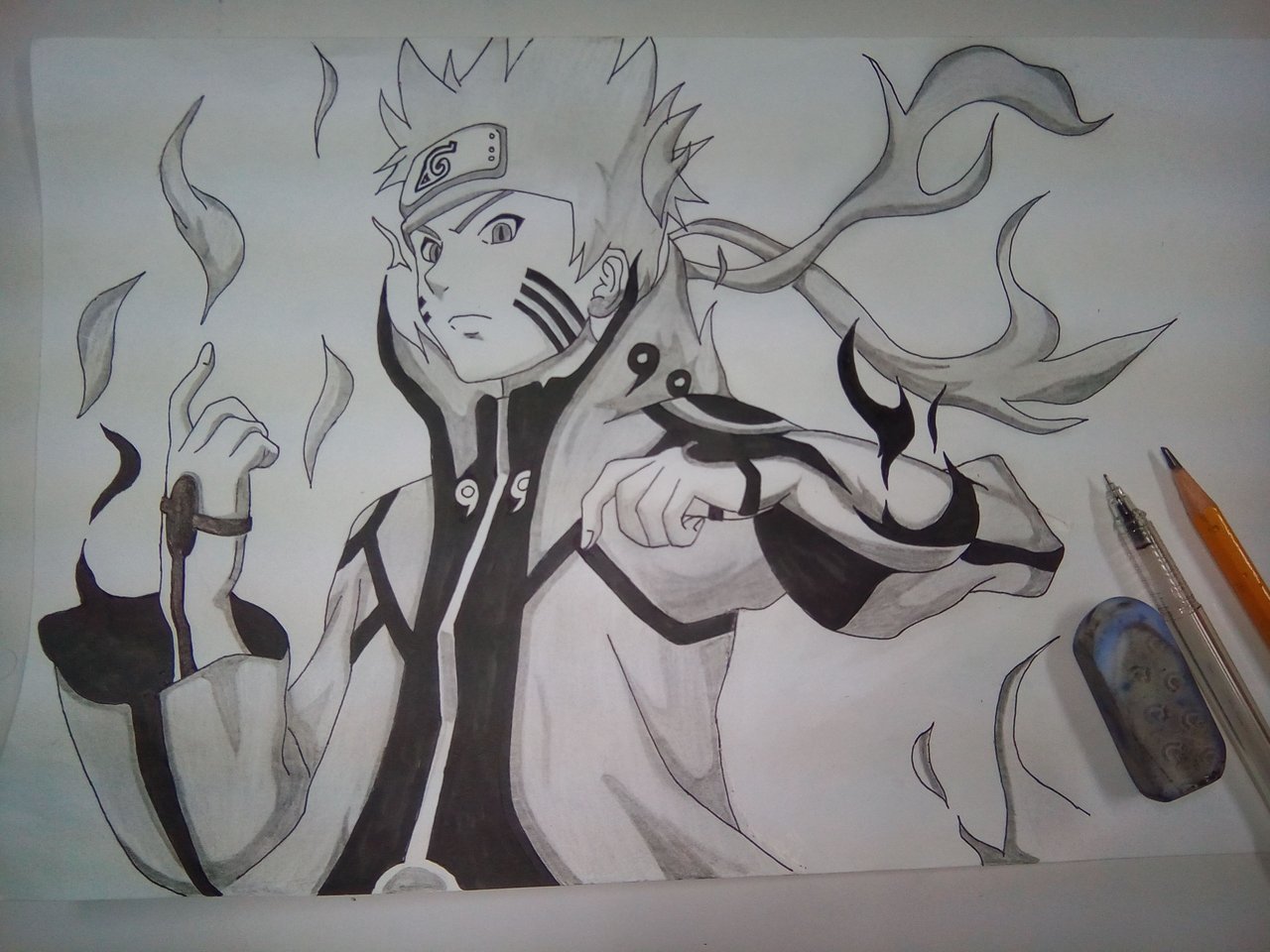 How To Draw Naruto Kurama Mode  Sketch Art Lesson (Step by Step) 