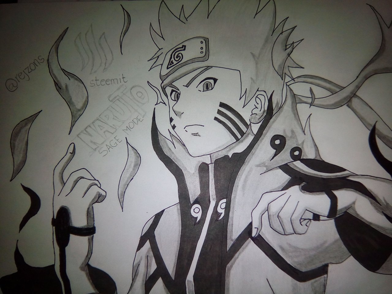 Pencil Drawing: Naruto Sage Mode