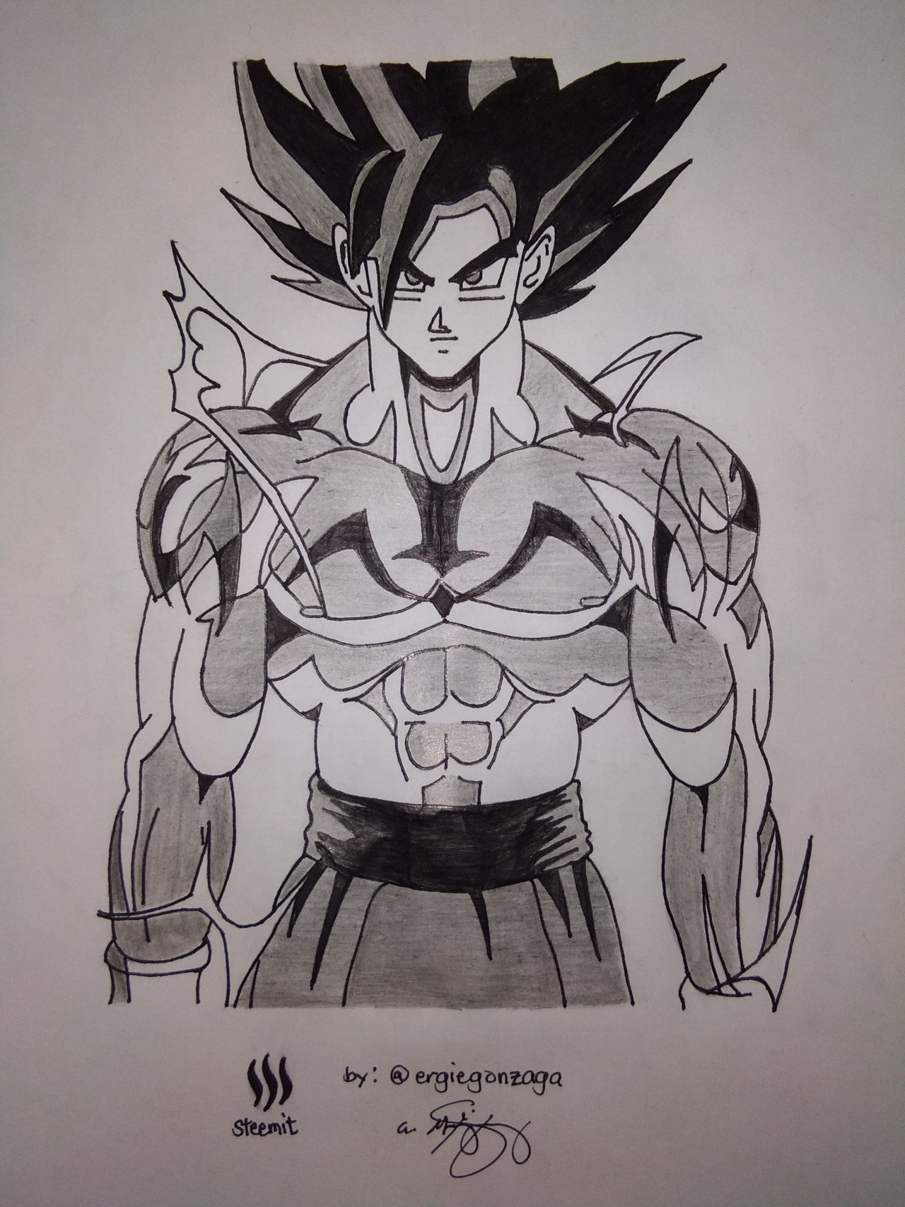 Drawing Anime Son Goku From Dragon Ball Z — Steemit
