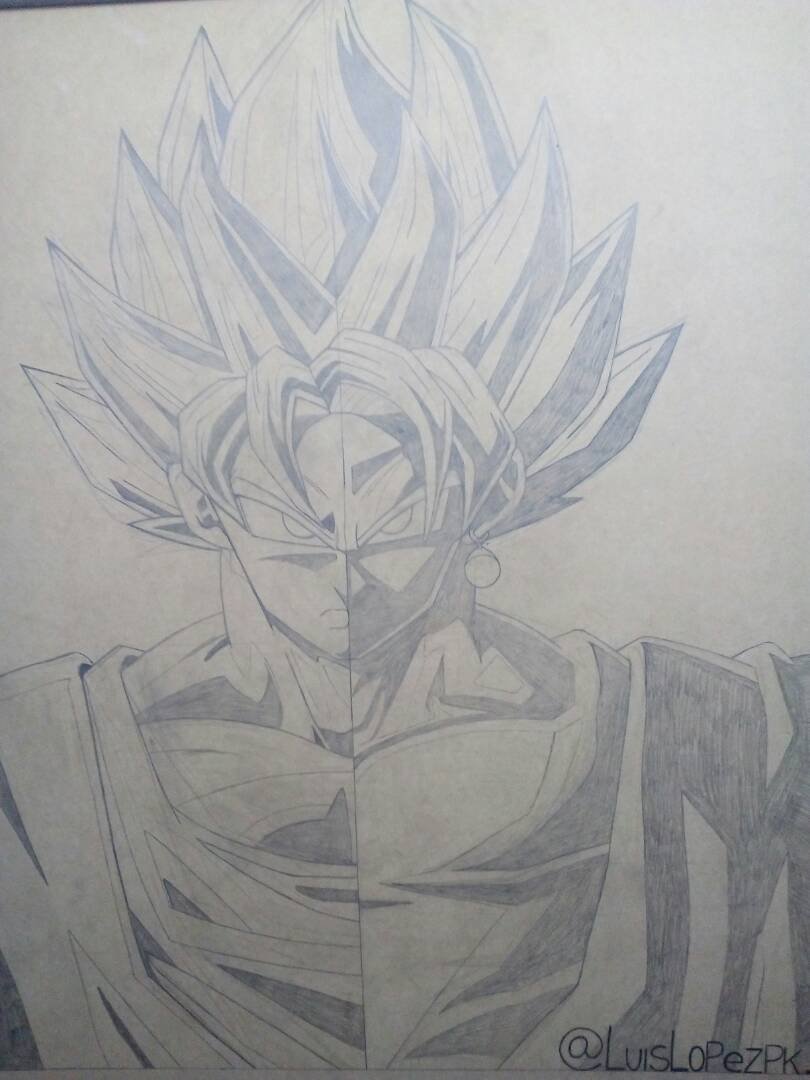 Dibujo - Goku ssj blu vs Black goku- Dragon ball super | PeakD