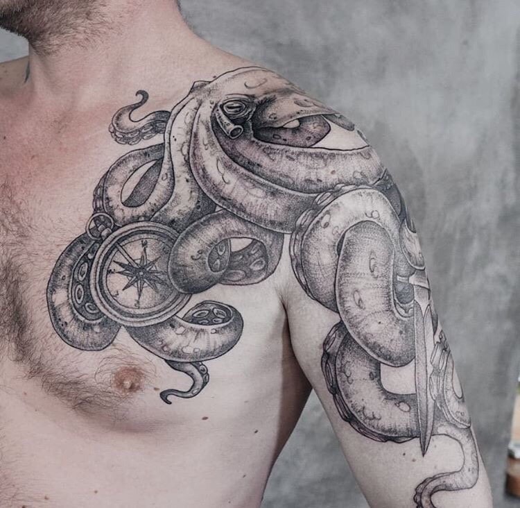 Tims Octopus Tattoo by Jeff Johnson TattooNOW
