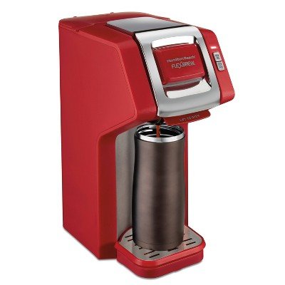 7 Hamilton Beach FlexBrew Coffee Maker in Vibrant Crimson Shade, featuring a Generous 2.5-Cup Coffee Capacity