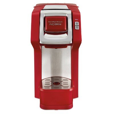 6 Hamilton Beach FlexBrew Coffee Maker in Vibrant Crimson Shade, featuring a Generous 2.5-Cup Coffee Capacity