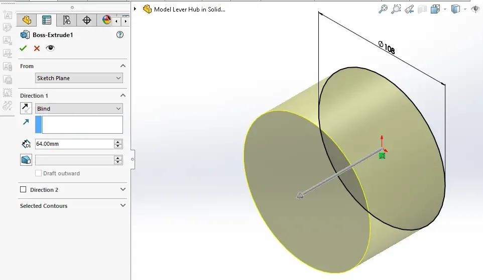 Model Lever Hub in SolidWorks | PeakD