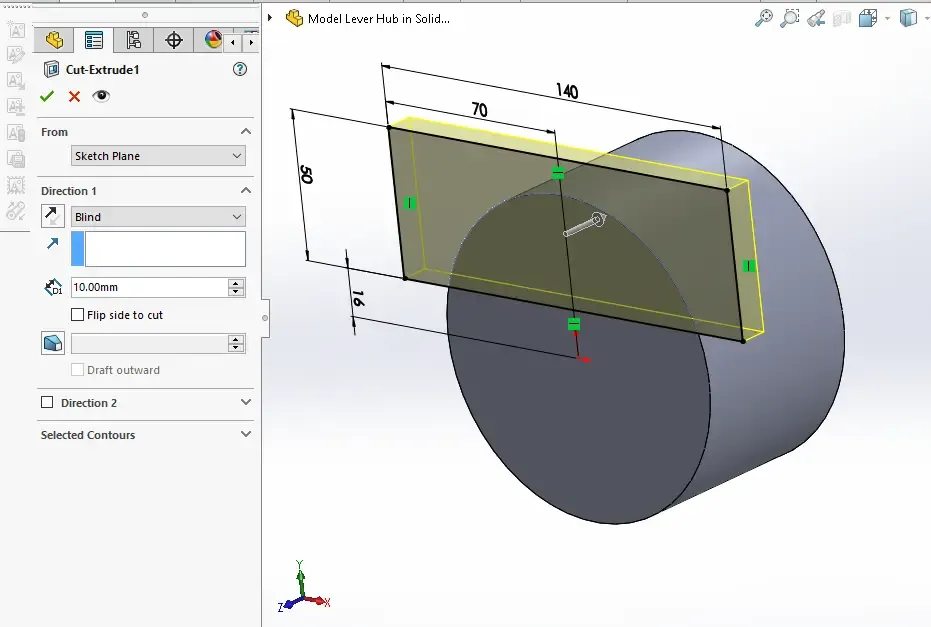 Model Lever Hub in SolidWorks | PeakD