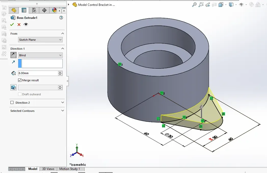 Model Control Bracket in SolidWorks | PeakD