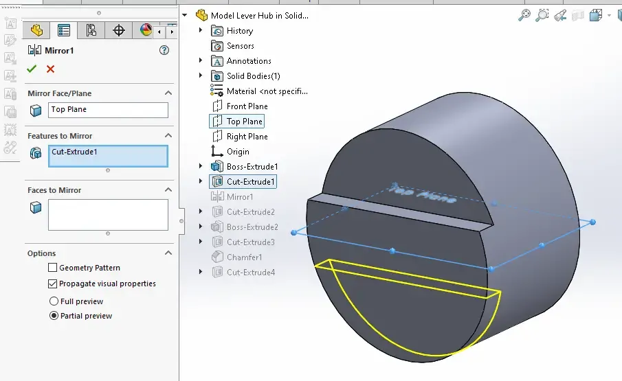 Model Lever Hub in SolidWorks | PeakD