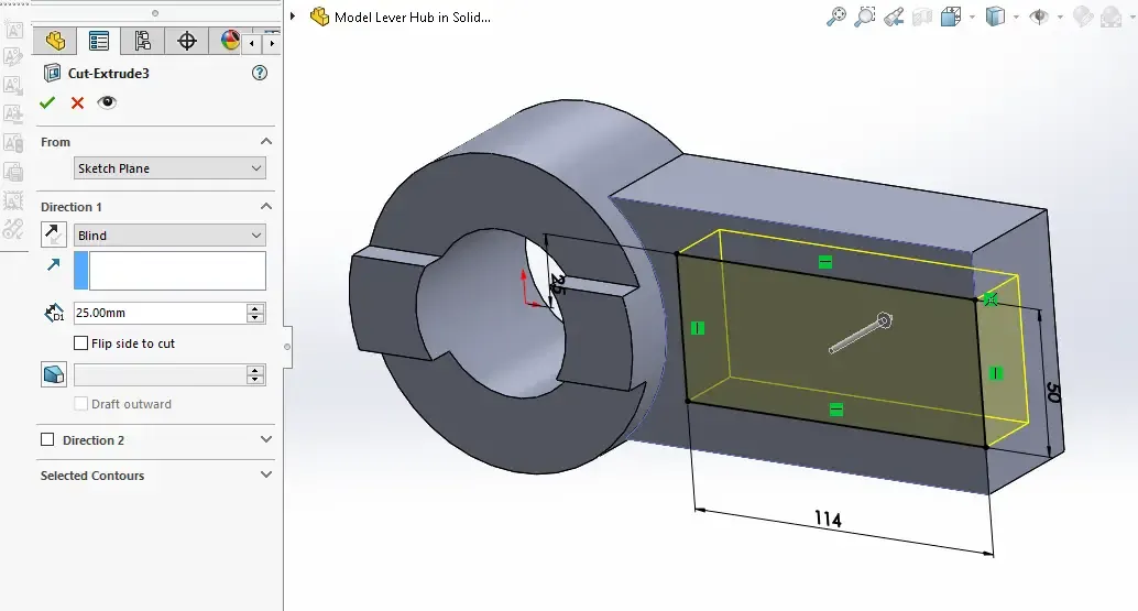 Model Lever Hub in SolidWorks | PeakD