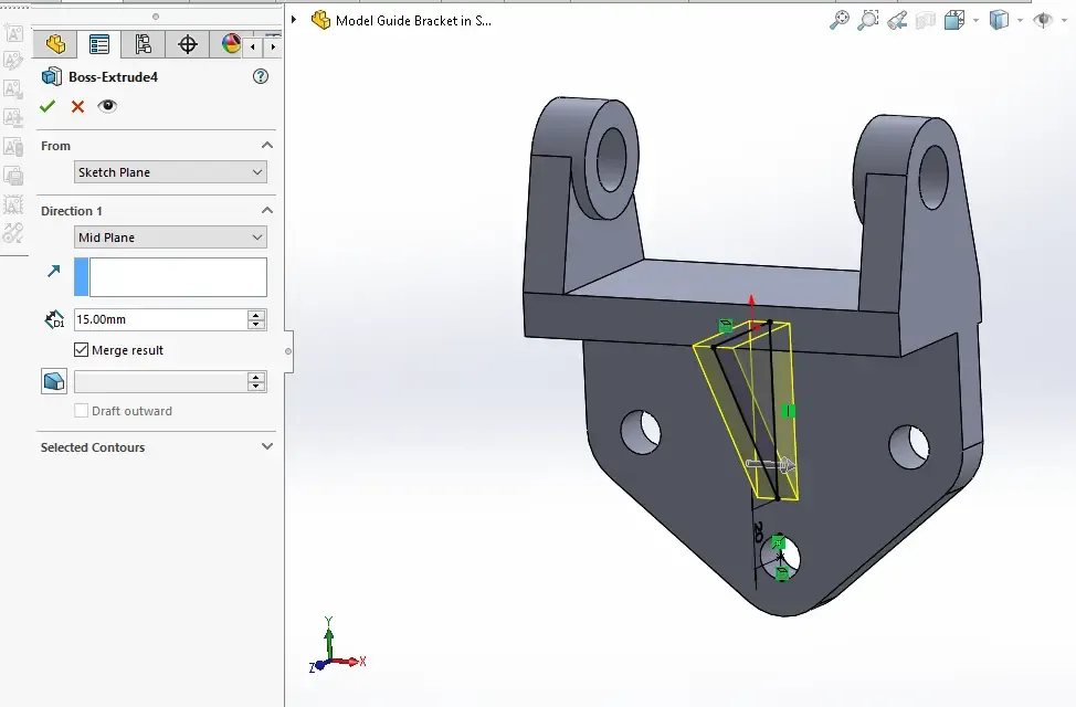 Solidworks Bracket Model Tutorial Model Guide Bracket in SolidWorks | PeakD