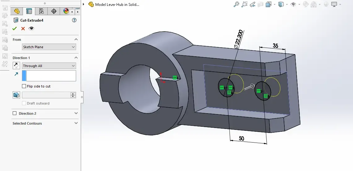 Model Lever Hub in SolidWorks | PeakD