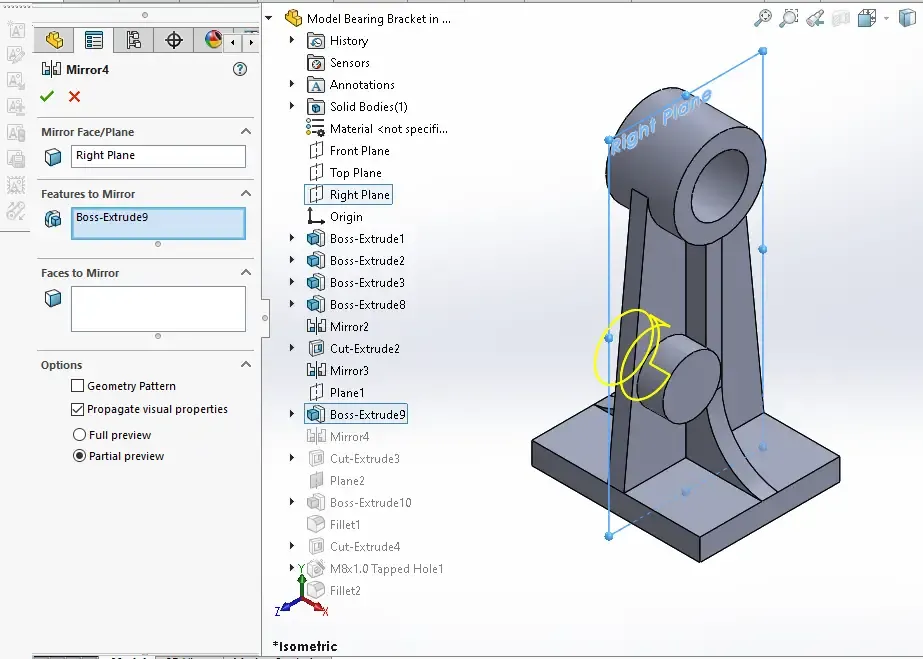 Solidworks Bracket Model Tutorial Model Bearing Bracket in SolidWorks | PeakD