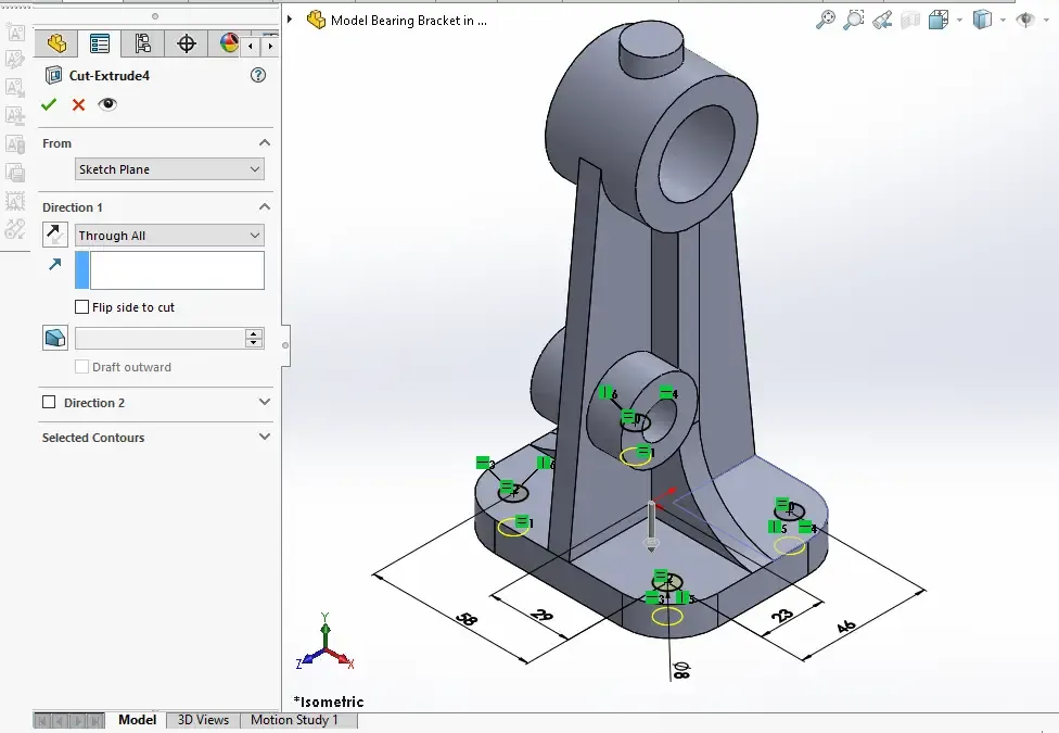 Solidworks Bracket Model Tutorial Model Bearing Bracket in SolidWorks | PeakD