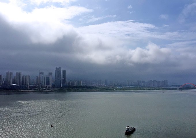 湘江三角洲上的云卷云舒