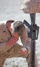 Marine 1st Sergeant Praying