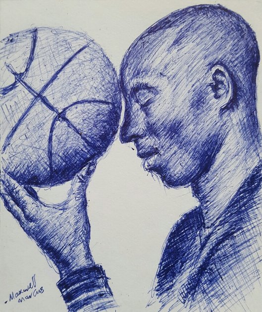 Kobe Bryant Drawing - Ballpoint Pen