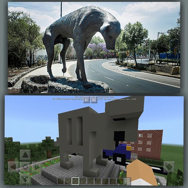 minecraft realistic wolf statue