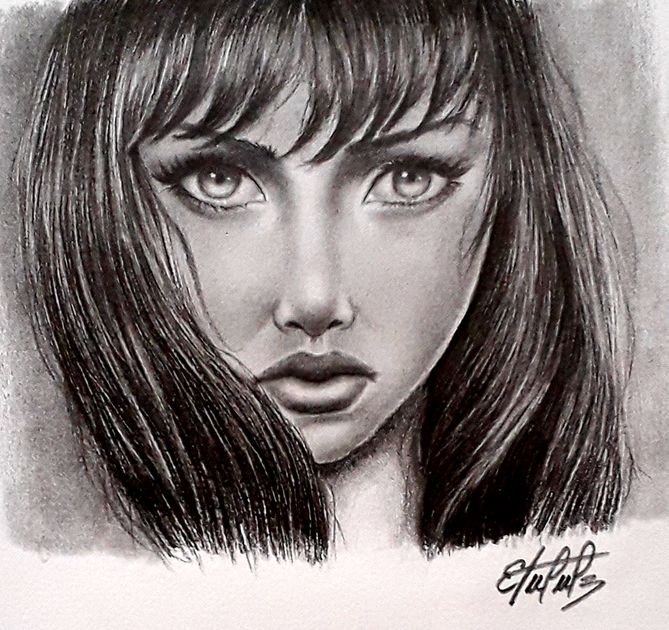 In the light of your eyes Drawing created with graphite pencil... En la ...