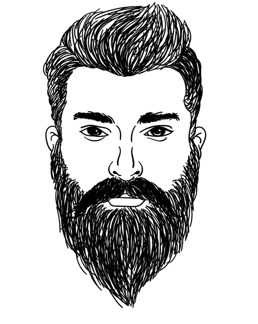 My first digital portrait drawing beared man 🧔 || Wacom drawing pad | PeakD